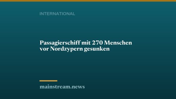 Passagierschiff mit 270 Menschen vor Nordzypern gesunken