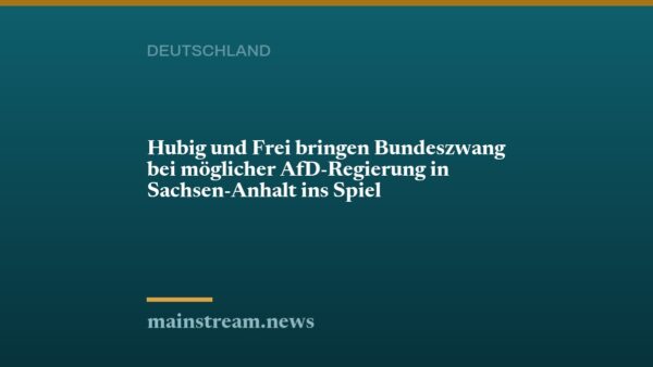 Hubig und Frei bringen Bundeszwang bei möglicher AfD-Regierung in Sachsen-Anhalt ins Spiel
