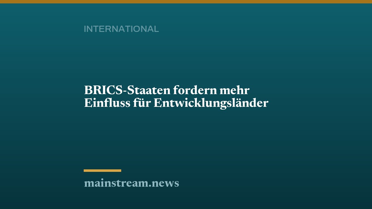 BRICS-Staaten fordern mehr Einfluss für Entwicklungsländer