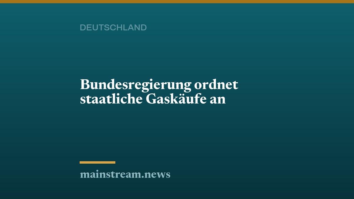 Bundesregierung ordnet staatliche Gaskäufe an