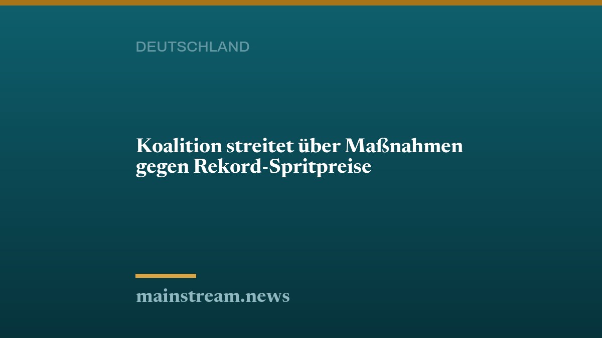 Koalition streitet über Maßnahmen gegen Rekord-Spritpreise