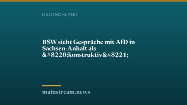 BSW sieht Gespräche mit AfD in Sachsen-Anhalt als “konstruktiv”