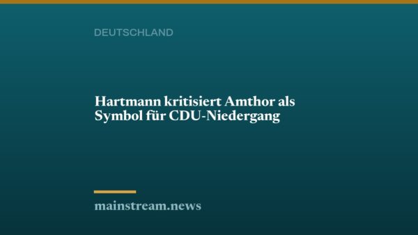 Hartmann kritisiert Amthor als Symbol für CDU-Niedergang