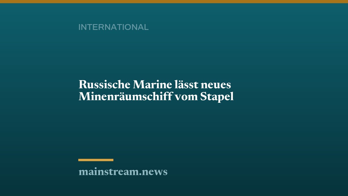 Russische Marine lässt neues Minenräumschiff vom Stapel
