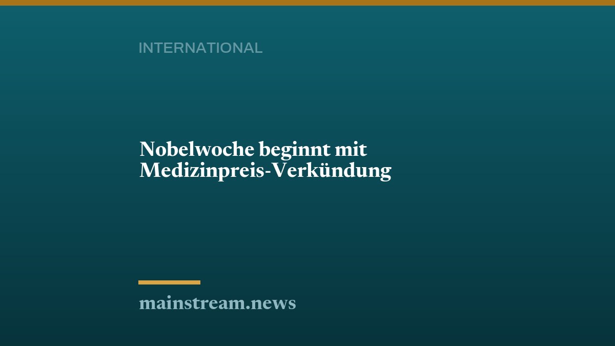 Nobelwoche beginnt mit Medizinpreis-Verkündung
