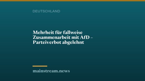 Mehrheit für fallweise Zusammenarbeit mit AfD – Parteiverbot abgelehnt