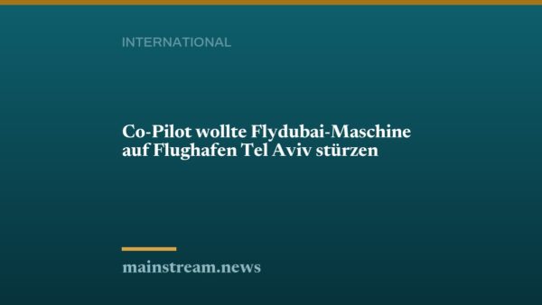 Co-Pilot wollte Flydubai-Maschine auf Flughafen Tel Aviv stürzen
