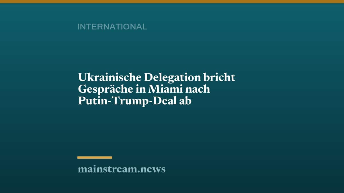 Ukrainische Delegation bricht Gespräche in Miami nach Putin-Trump-Deal ab