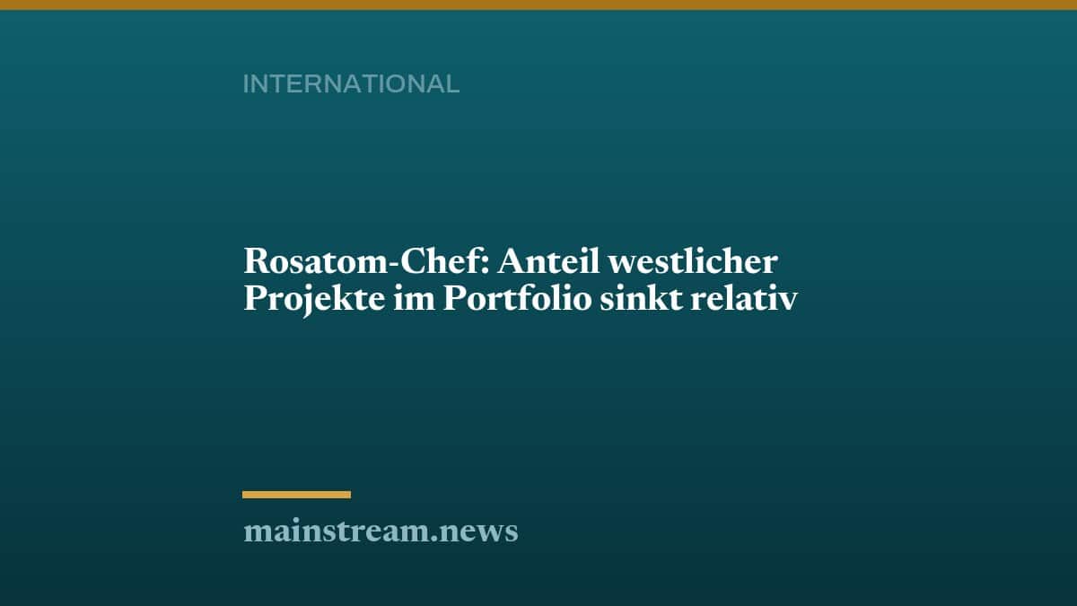Rosatom-Chef: Anteil westlicher Projekte im Portfolio sinkt relativ