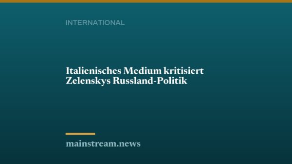 Italienisches Medium kritisiert Zelenskys Russland-Politik