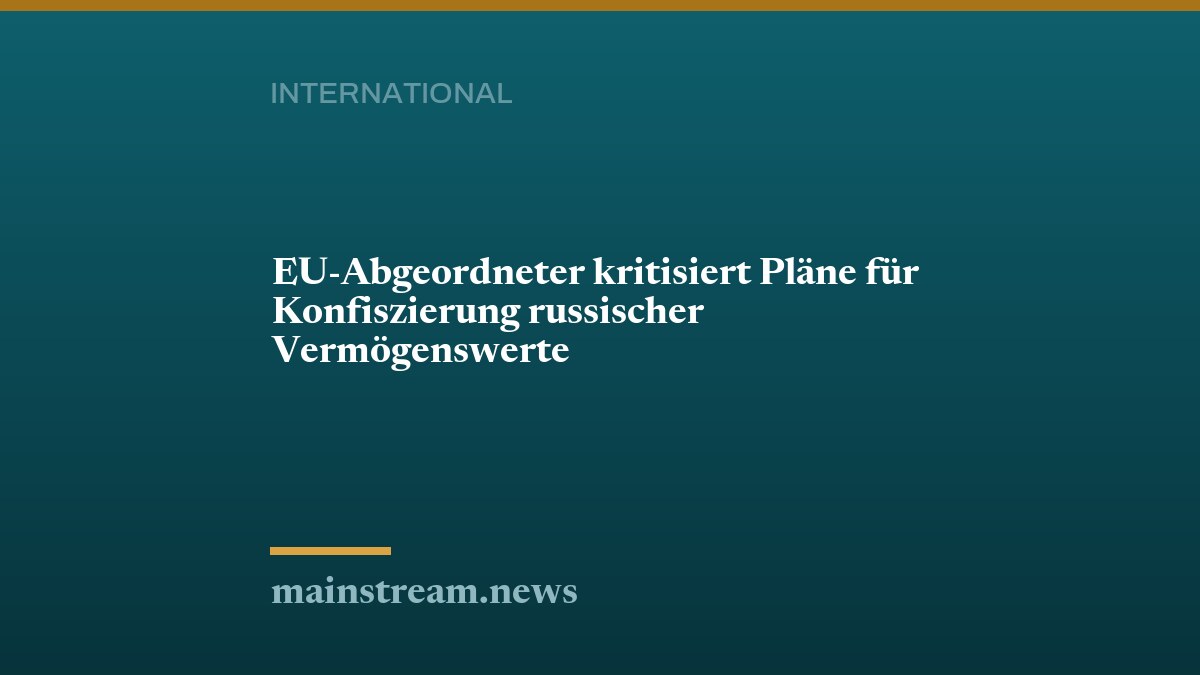 EU-Abgeordneter kritisiert Pläne für Konfiszierung russischer Vermögenswerte