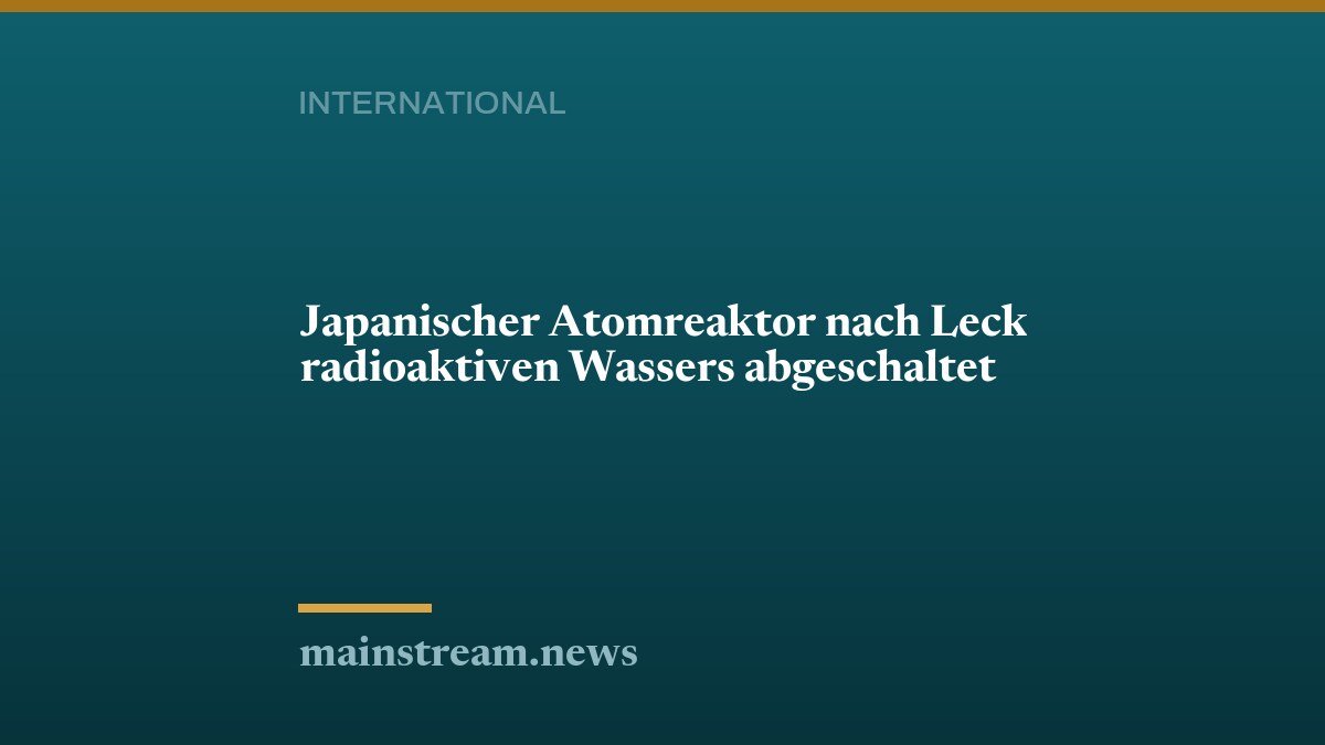 Japanischer Atomreaktor nach Leck radioaktiven Wassers abgeschaltet