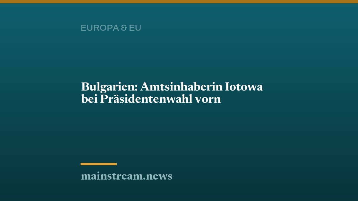 Bulgarien: Amtsinhaberin Iotowa bei Präsidentenwahl vorn